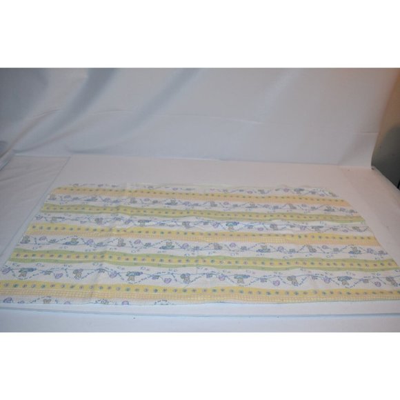 Vtg Hospital BABY Receiving Blanket Cotton 26X26 Bunny rabbit Easter Egg Nursery - Picture 2 of 7